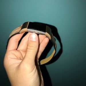 SOLD —> Fitbit Charge 2 with Tan Leather Band
